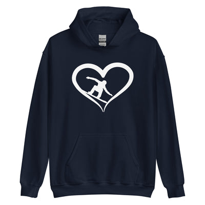 Snowboarder und Herz - Unisex Hoodie snowboarden xxx yyy zzz Navy