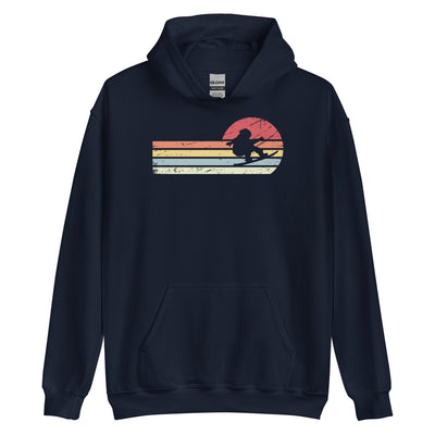 Sonne und Retro Linies - Snowboarding - Unisex Hoodie snowboarden xxx yyy zzz Navy