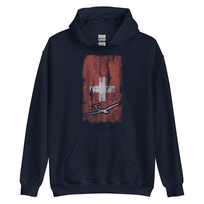 Schweizer Flagge und Segelflugzeug - Unisex Hoodie berge xxx yyy zzz Navy