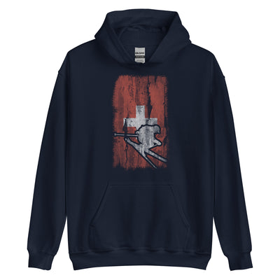 Schweizer Flagge und Skifahren - Unisex Hoodie klettern ski xxx yyy zzz Navy