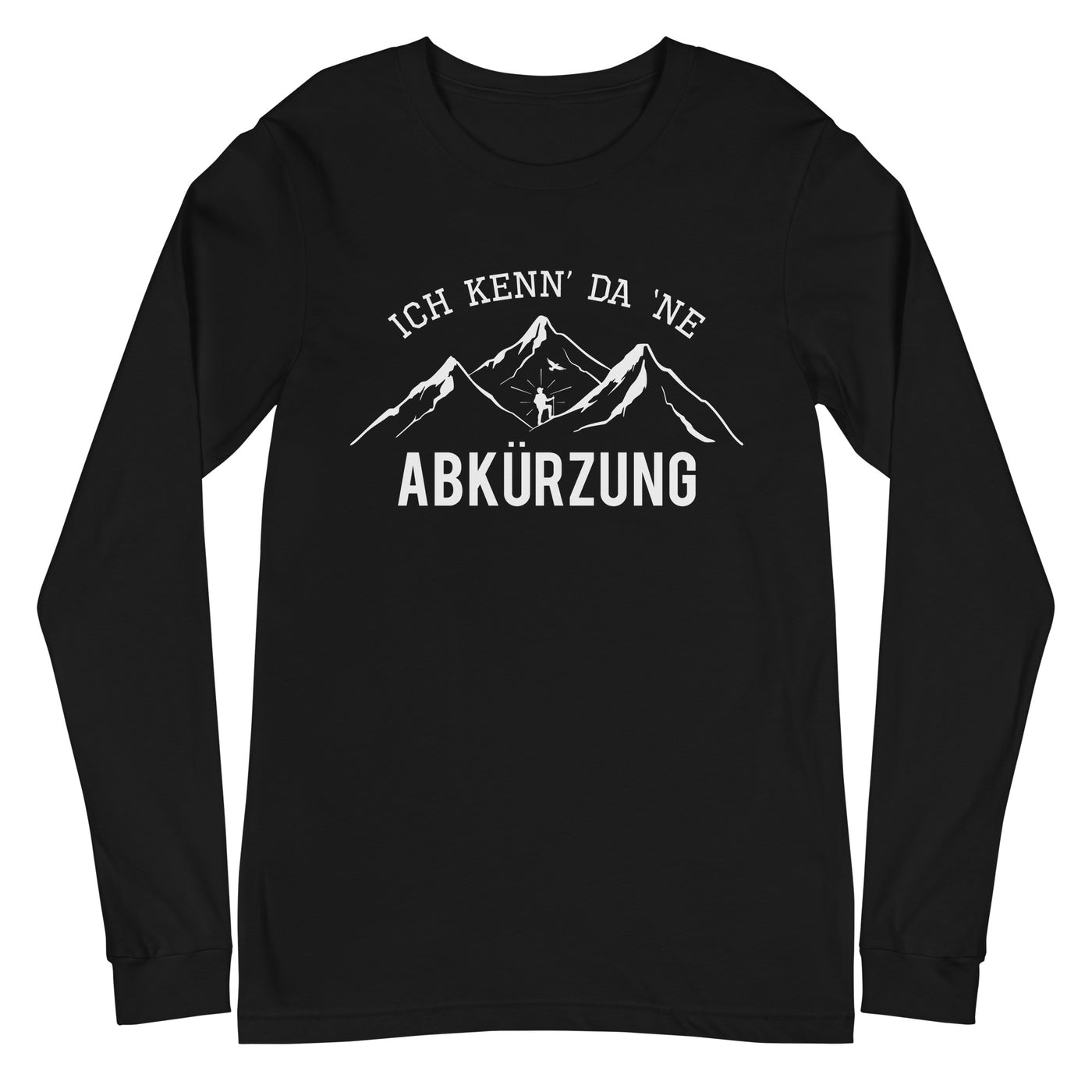 Ich kenne da ne Abkürzung - Longsleeve (Unisex) berge wandern xxx yyy zzz Black