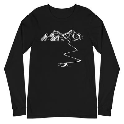 Berge - Kurve Linie - Skifahren - Longsleeve (Unisex) klettern ski xxx yyy zzz Black