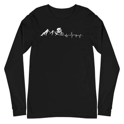 Berge - Herzschlag - Mountainbiking - (M) - Longsleeve (Unisex) xxx yyy zzz Black