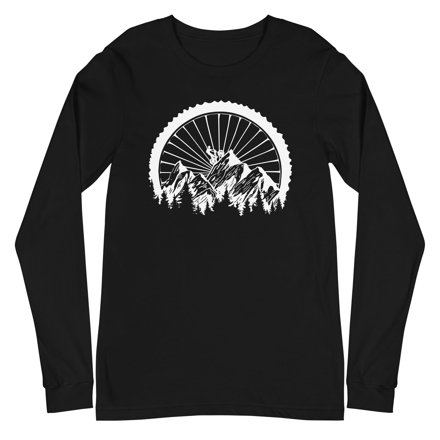 Mountainbike Geometrisch - (M) - Longsleeve (Unisex) xxx yyy zzz Black