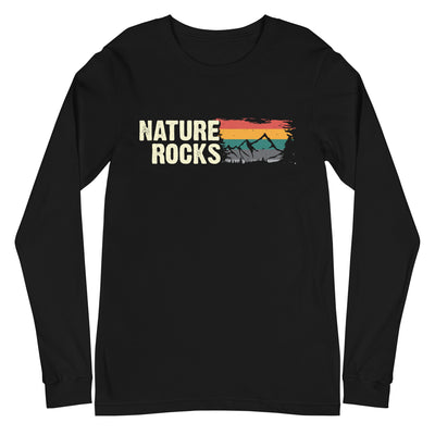 Nature Felsens - Longsleeve (Unisex) berge camping wandern xxx yyy zzz Black