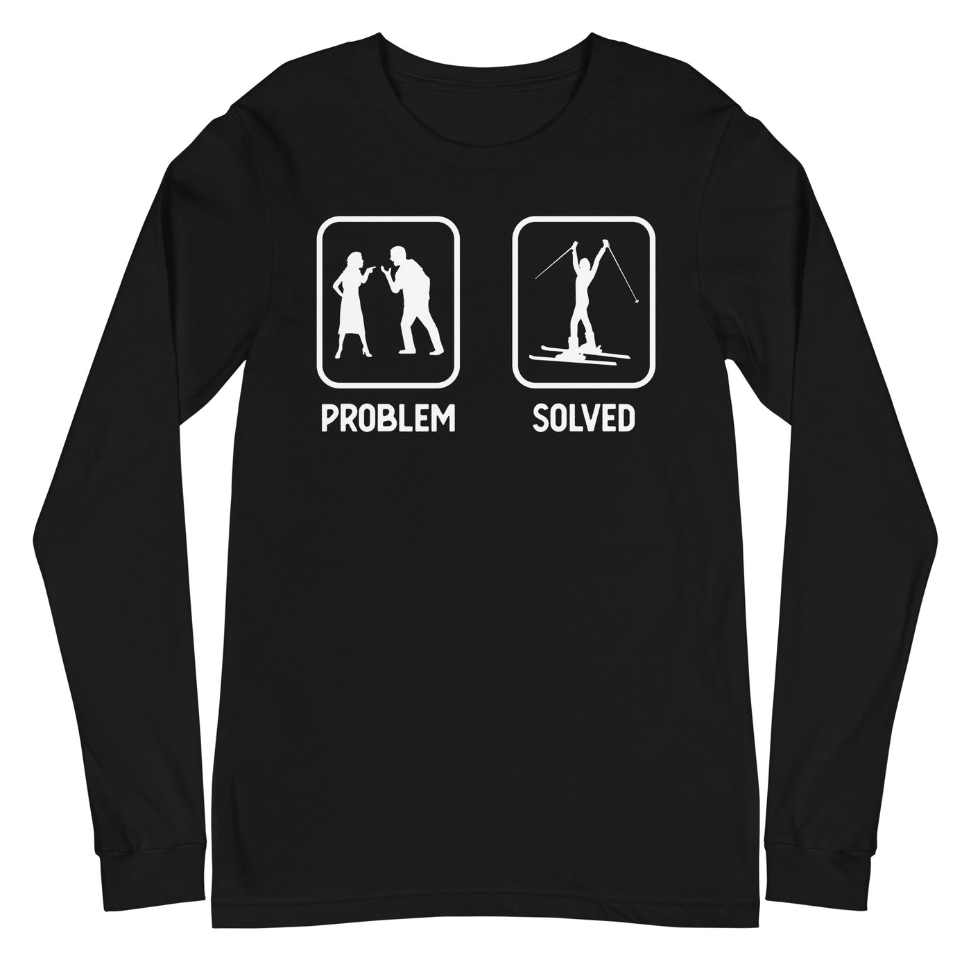 Problem Solved - Frau Skifahren - Longsleeve (Unisex) ski xxx yyy zzz Black