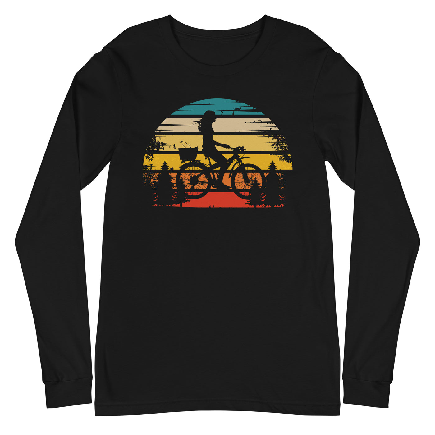 Retro Sonne und Radfahren - Longsleeve (Unisex) fahrrad xxx yyy zzz Black