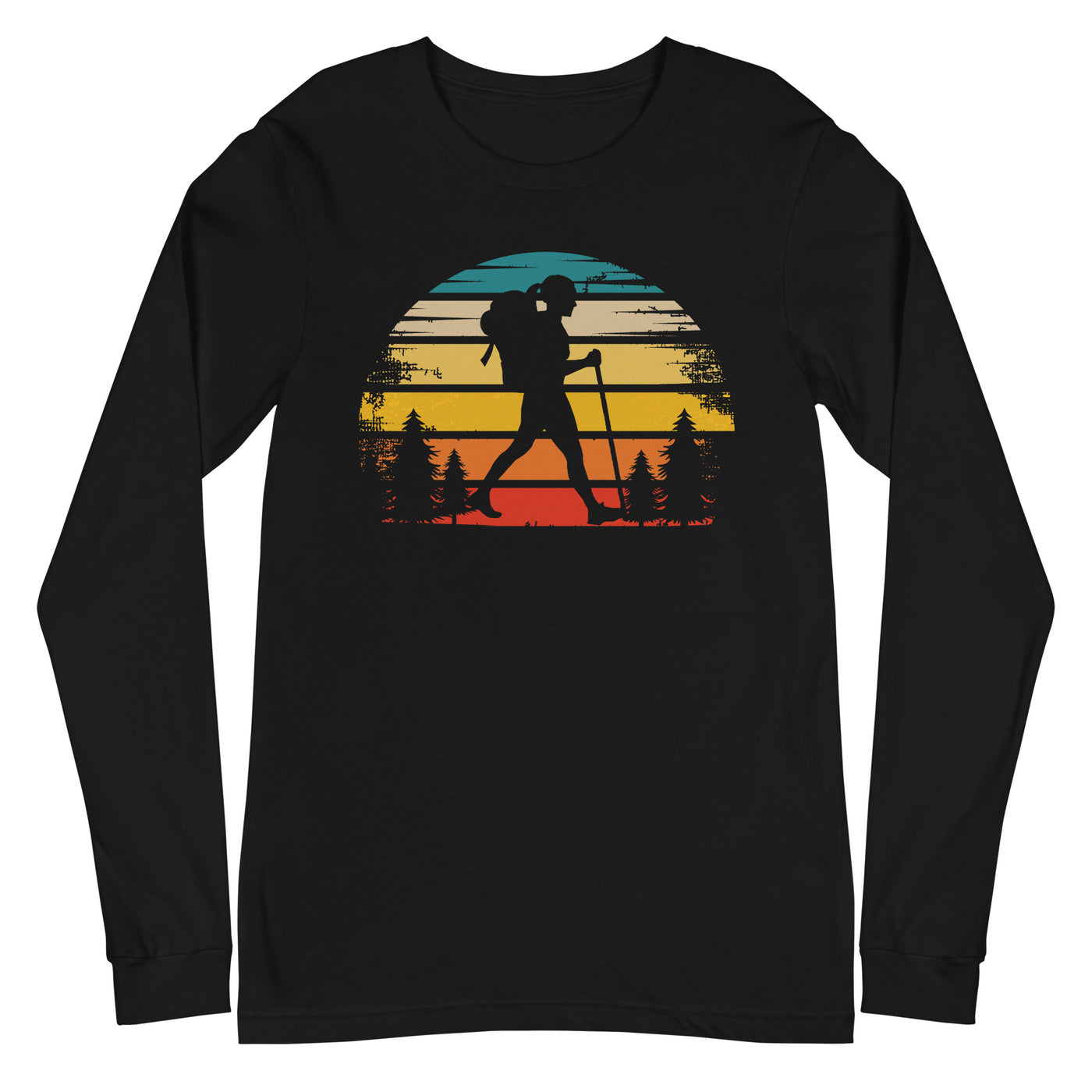 Retro Sonne und Wandern - Longsleeve (Unisex) wandern xxx yyy zzz Black