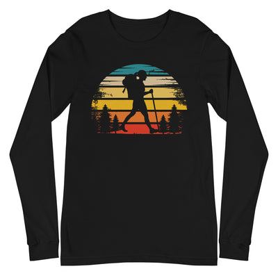 Retro Sonne und Wandern - Longsleeve (Unisex) wandern xxx yyy zzz Black