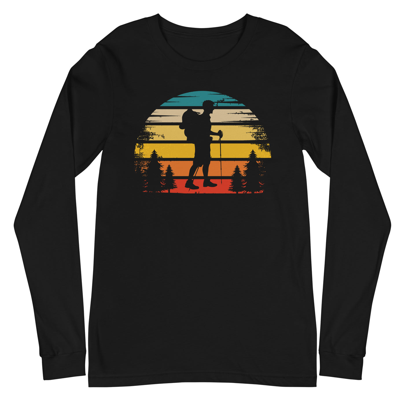 Retro Sonne und Wandern - Longsleeve (Unisex) wandern xxx yyy zzz Black