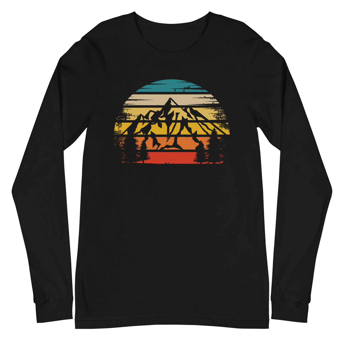 Retro Sonne und Berge - Longsleeve (Unisex) berge xxx yyy zzz Black