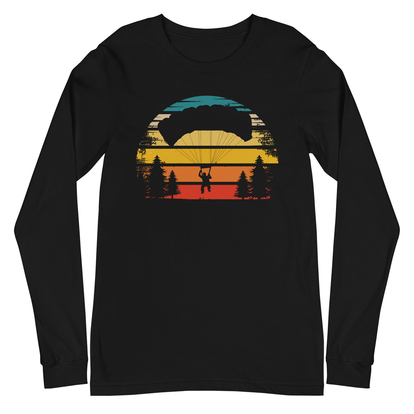 Retro Sonne und Paragleiten - Longsleeve (Unisex) berge xxx yyy zzz Black