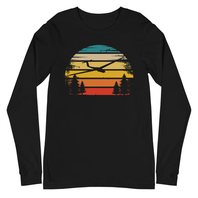 Retro Sonne und Segelflugzeug - Longsleeve (Unisex) berge xxx yyy zzz Black