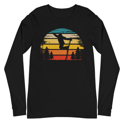 Retro Sonne und Skifahren - Longsleeve (Unisex) klettern ski xxx yyy zzz Black