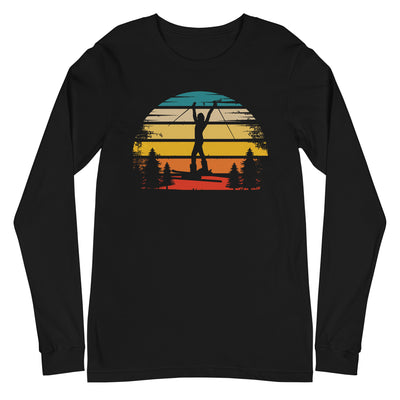 Retro Sonne und Skifahren - Longsleeve (Unisex) klettern ski xxx yyy zzz Black