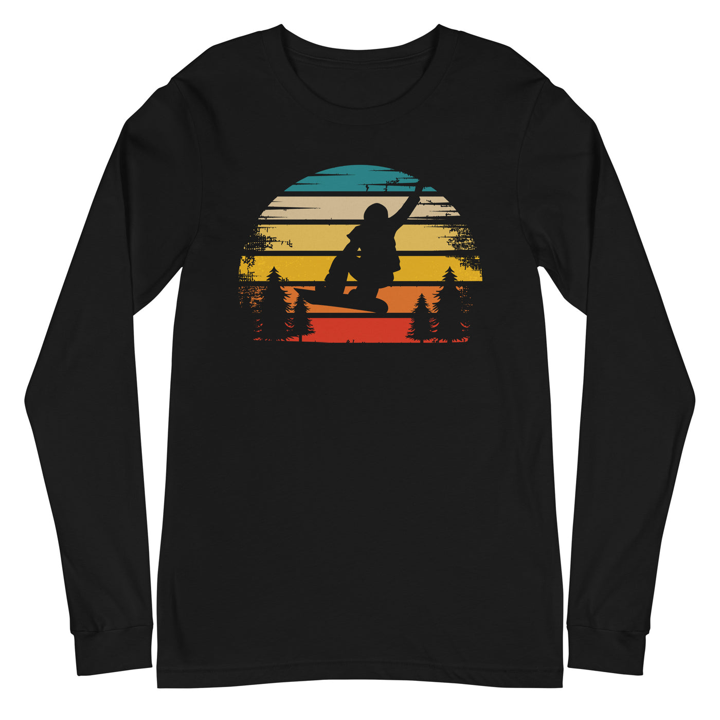 Retro Sonne und Snowboarding - Longsleeve (Unisex) snowboarden xxx yyy zzz Black