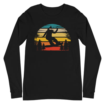 Retro Sonne und Snowboarding - Longsleeve (Unisex) snowboarden xxx yyy zzz Black