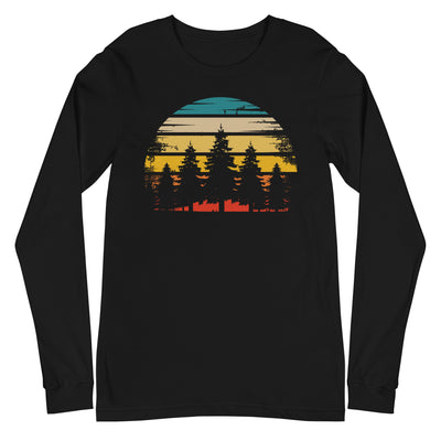 Retro Sonne und Bäume - Longsleeve (Unisex) camping xxx yyy zzz Black