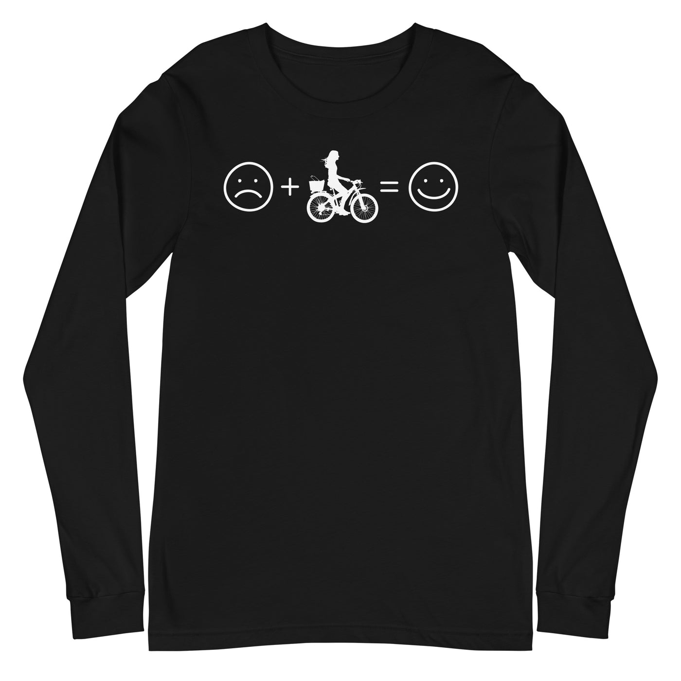 Lächelndes Gesicht und Radfahren - Longsleeve (Unisex) fahrrad xxx yyy zzz Black