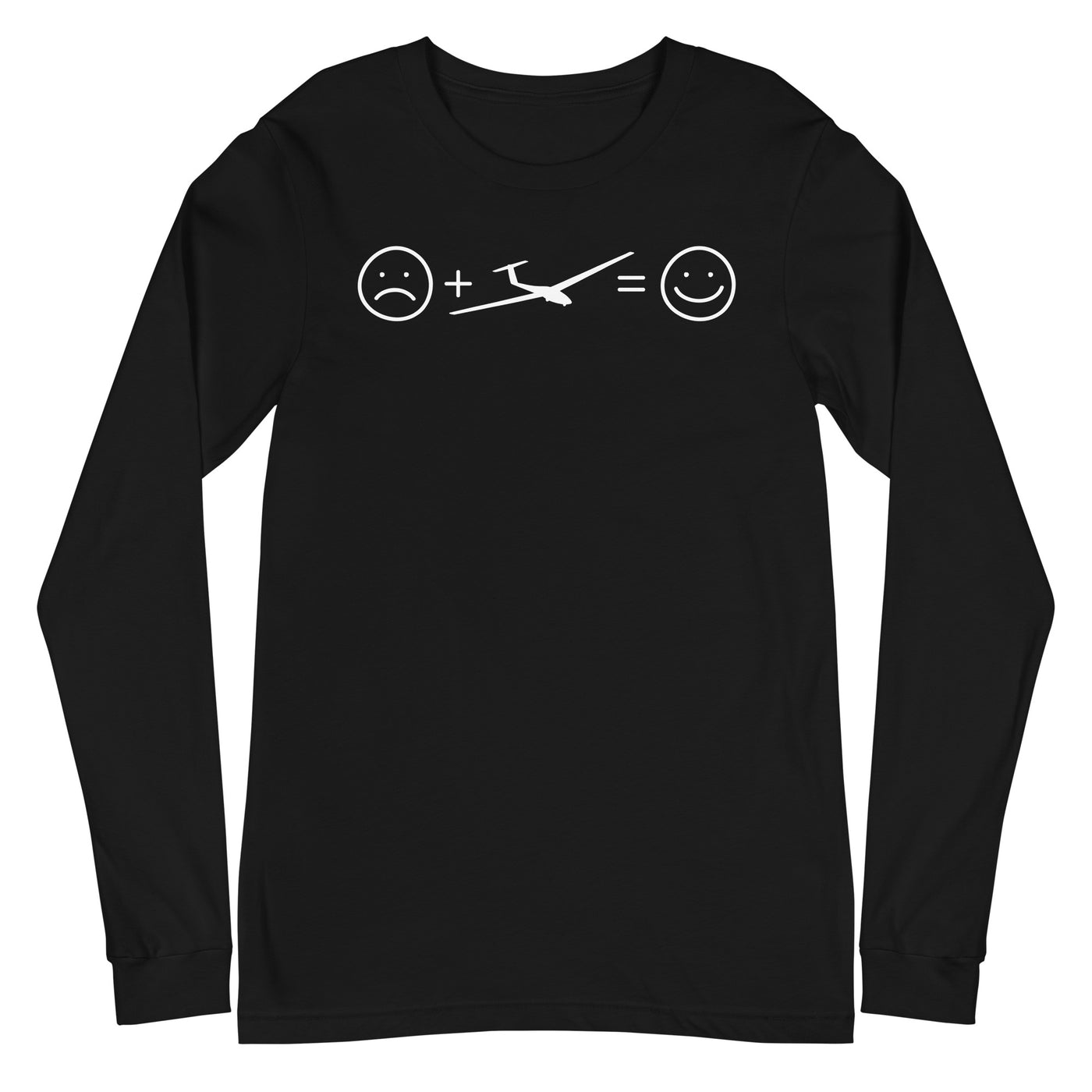 Lächelndes Gesicht und Segelflugzeug - Longsleeve (Unisex) berge xxx yyy zzz Black