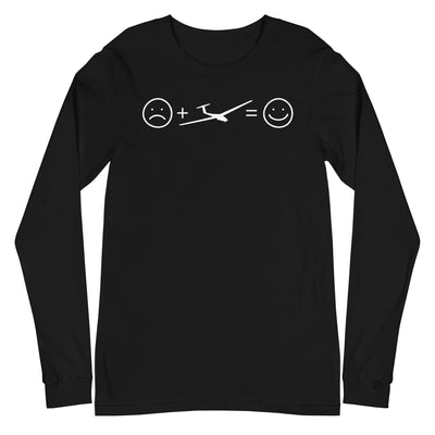 Lächelndes Gesicht und Segelflugzeug - Longsleeve (Unisex) berge xxx yyy zzz Black