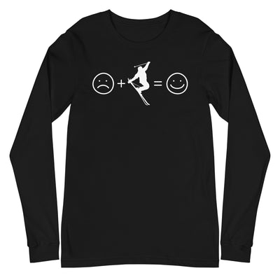 Lächelndes Gesicht und Skifahren - Longsleeve (Unisex) klettern ski xxx yyy zzz Black