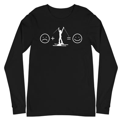 Lächelndes Gesicht und Skifahren - Longsleeve (Unisex) klettern ski xxx yyy zzz Black