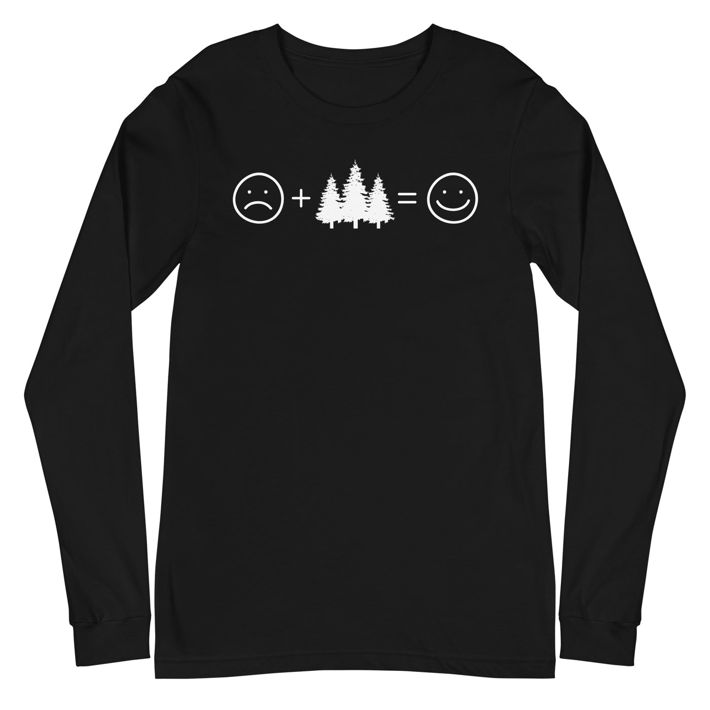 Lächelndes Gesicht und Bäume - Longsleeve (Unisex) camping xxx yyy zzz Black