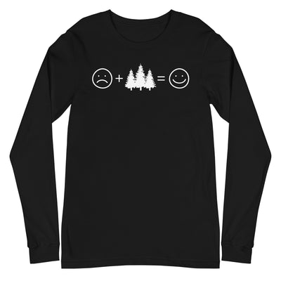 Lächelndes Gesicht und Bäume - Longsleeve (Unisex) camping xxx yyy zzz Black