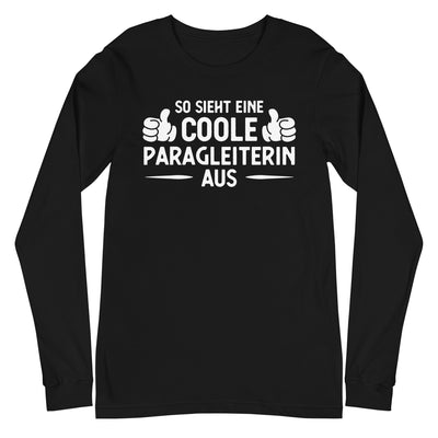 So Sieht Eine Coole Paragleiterin Aus - Longsleeve (Unisex) berge xxx yyy zzz Black