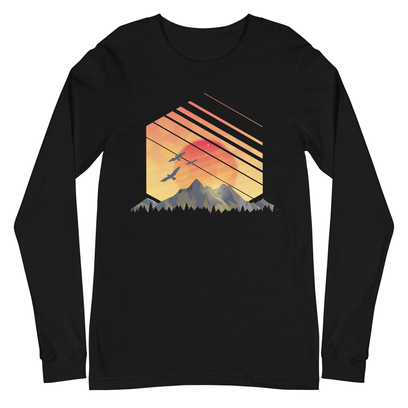 Sonnenaufgang Alpen - Longsleeve (Unisex) berge xxx yyy zzz Black