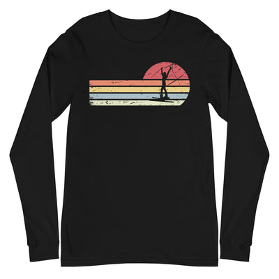 Sonne und Retro Linies - Frau Skifahren - Longsleeve (Unisex) klettern ski xxx yyy zzz Black