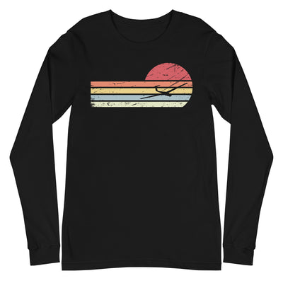 Sonne und Retro Linies - Segelflugzeug - Longsleeve (Unisex) berge xxx yyy zzz Black