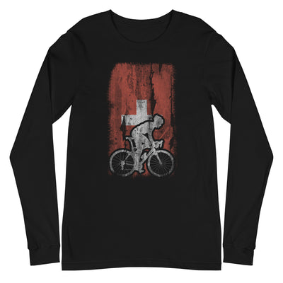 Schweizer Flagge 1 und Radfahren - Longsleeve (Unisex) fahrrad xxx yyy zzz Black