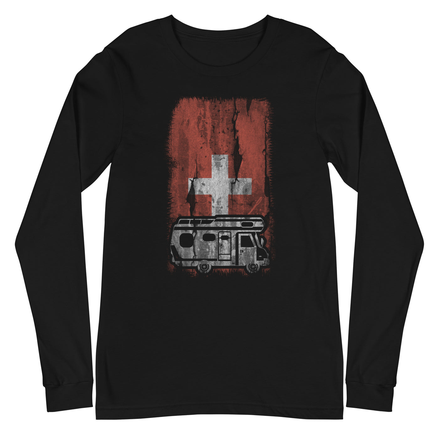 Schweizer Flagge und Camping - Longsleeve (Unisex) camping xxx yyy zzz Black