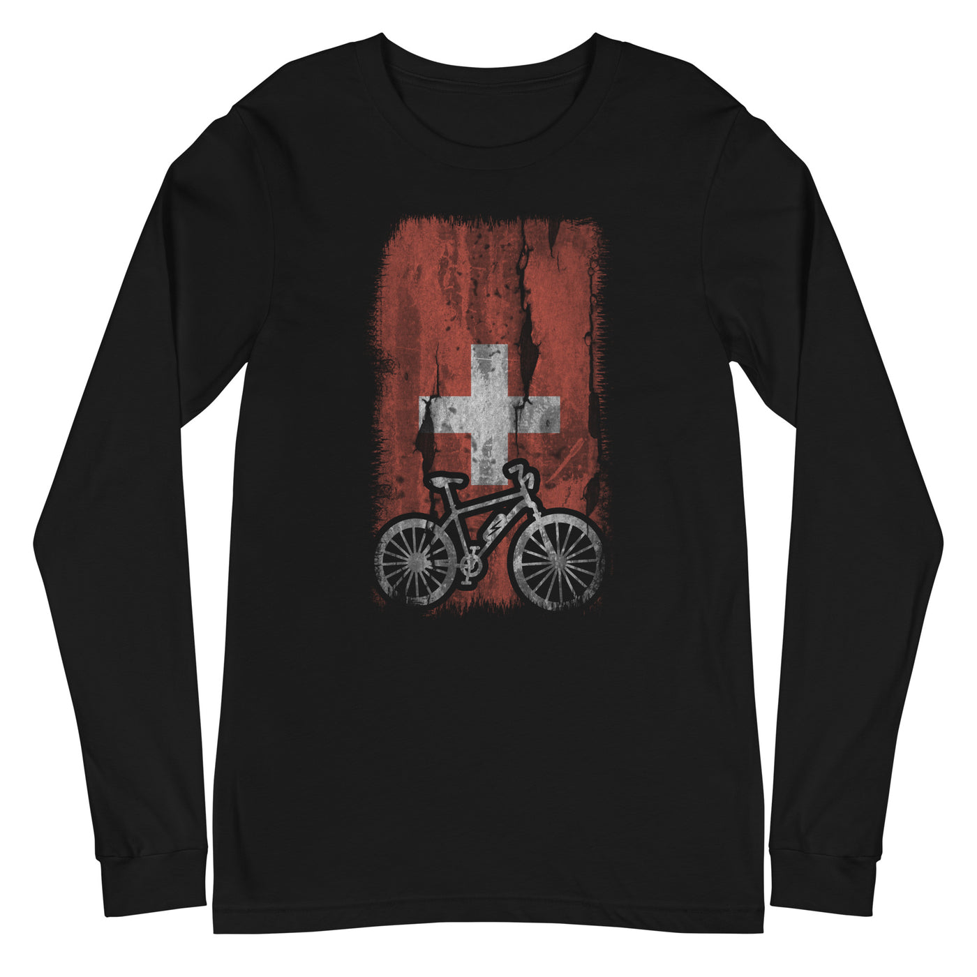 Schweizer Flagge und Ebike - Longsleeve (Unisex) e-bike xxx yyy zzz Black