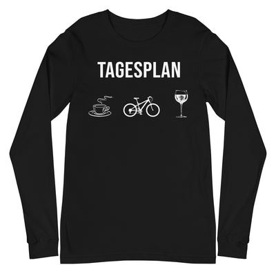 Tagesplan Kaffee, Fahrrad und Wein - Longsleeve (Unisex) fahrrad xxx yyy zzz Black