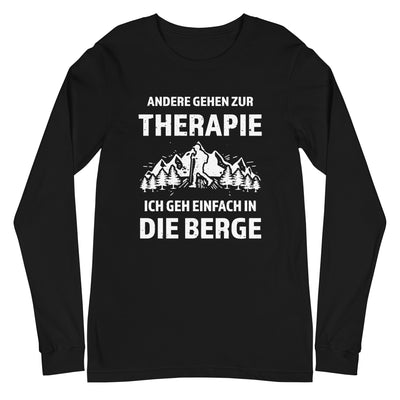 Therapie Ich geh einfach in die Berge - - Unisex Long Sleeve Tee | Bella + Canvas 3501 berge wandern xxx yyy zzz Black