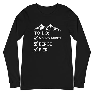 To Do Liste - Mountainbiken, Berge, Bier - (M) - Longsleeve (Unisex) xxx yyy zzz Black