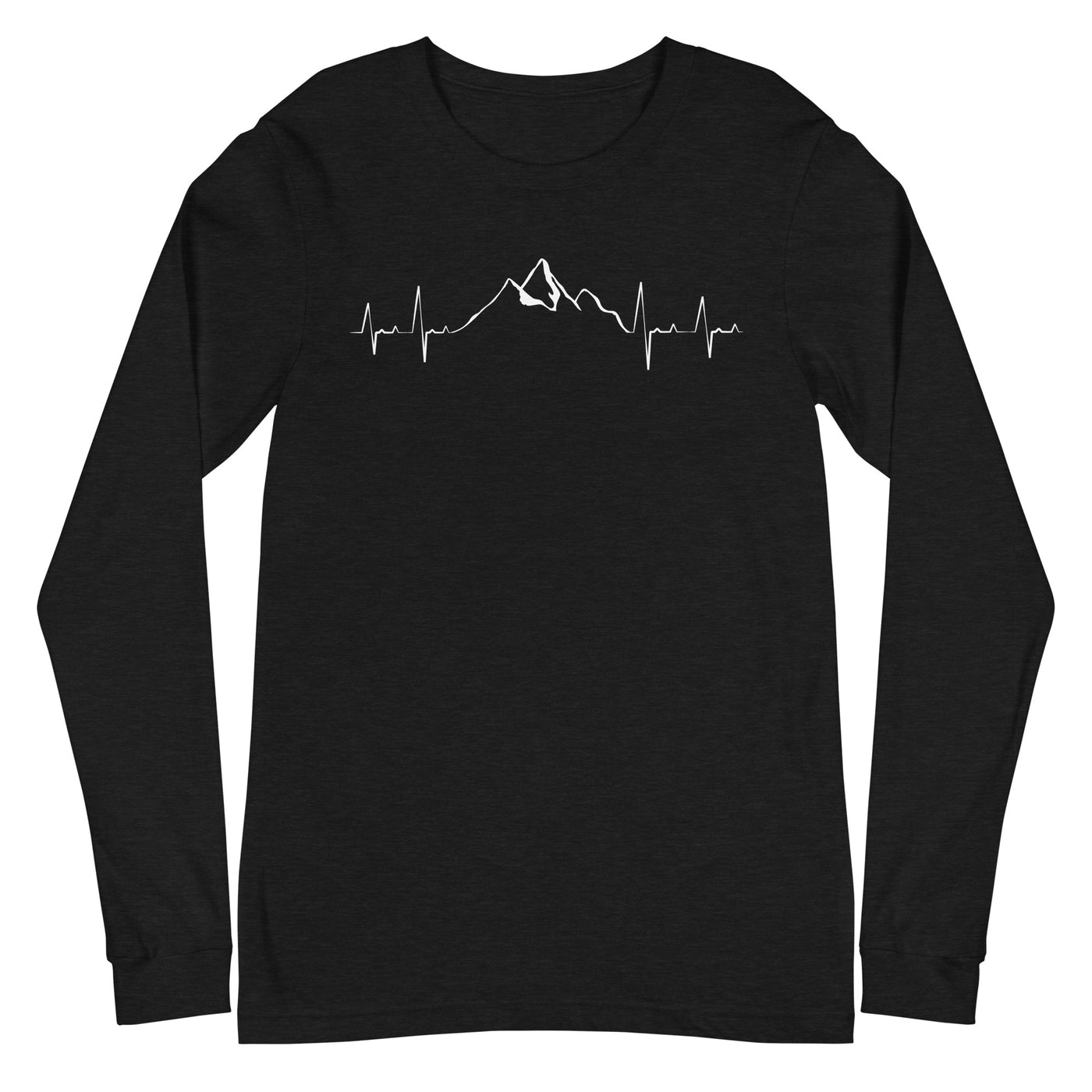 Herzschlag Berge - Longsleeve (Unisex) berge klettern wandern Black Heather