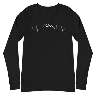 Herzschlag Berge - Longsleeve (Unisex) berge klettern wandern Black Heather