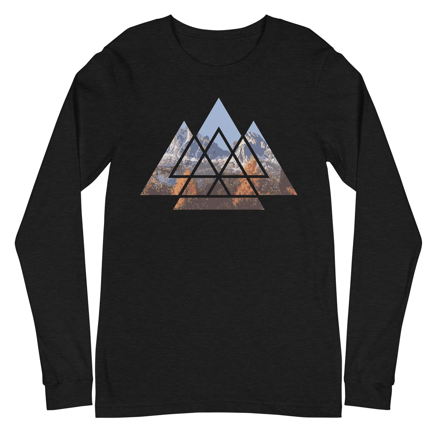 Berge Abstrakt - Longsleeve (Unisex) berge wandern Black Heather