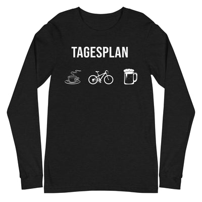 Tagesplan Kaffee, Fahrrad und Bier - Longsleeve (Unisex) fahrrad mountainbike Black Heather