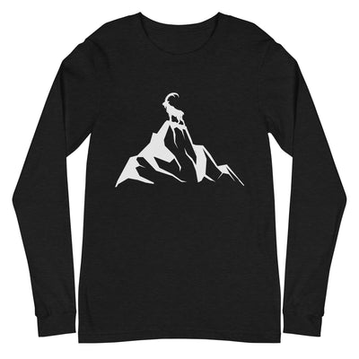 Steinbock am Berg - Longsleeve (Unisex) berge wandern Black Heather