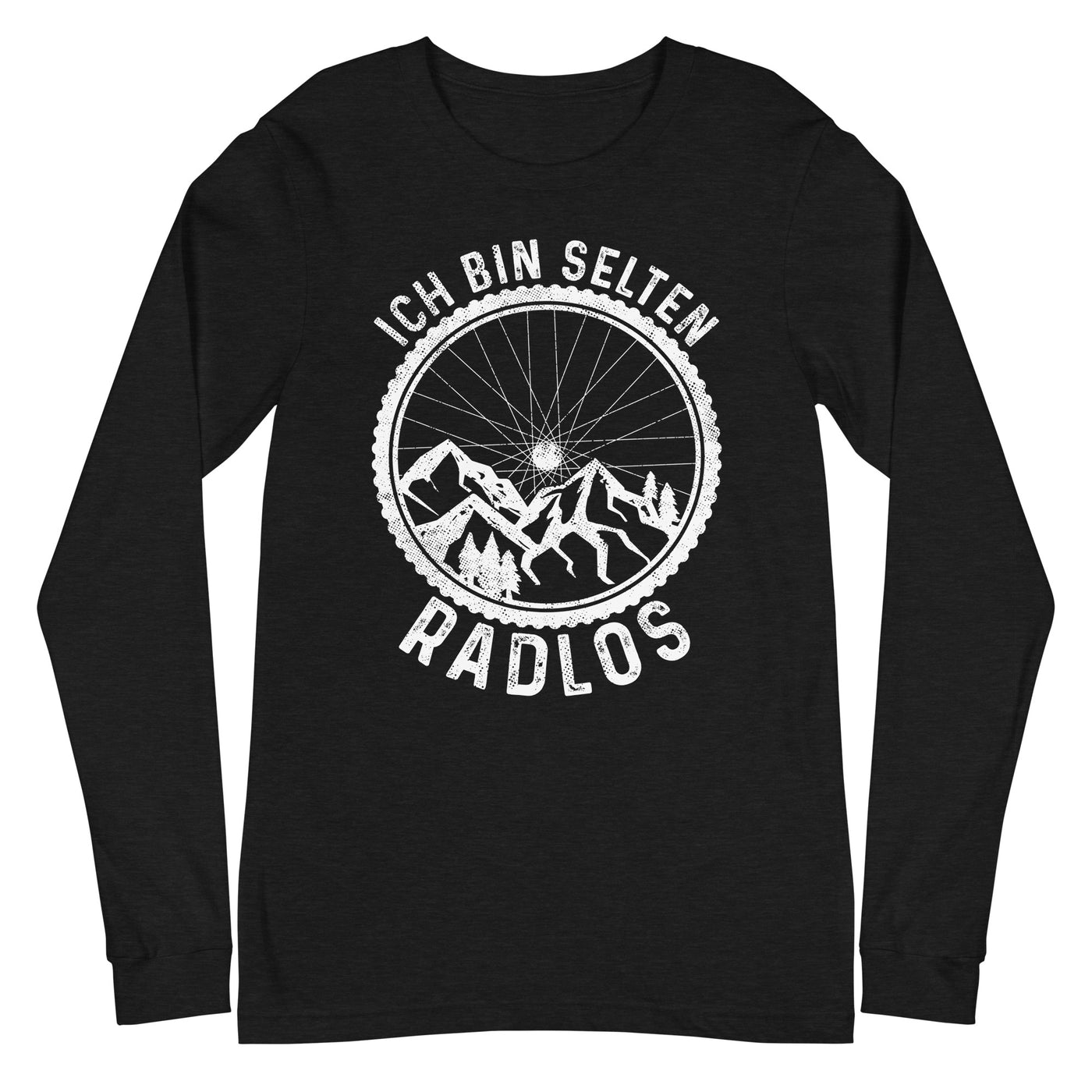 Ich bin selten radlos - Longsleeve (Unisex) fahrrad mountainbike Black Heather