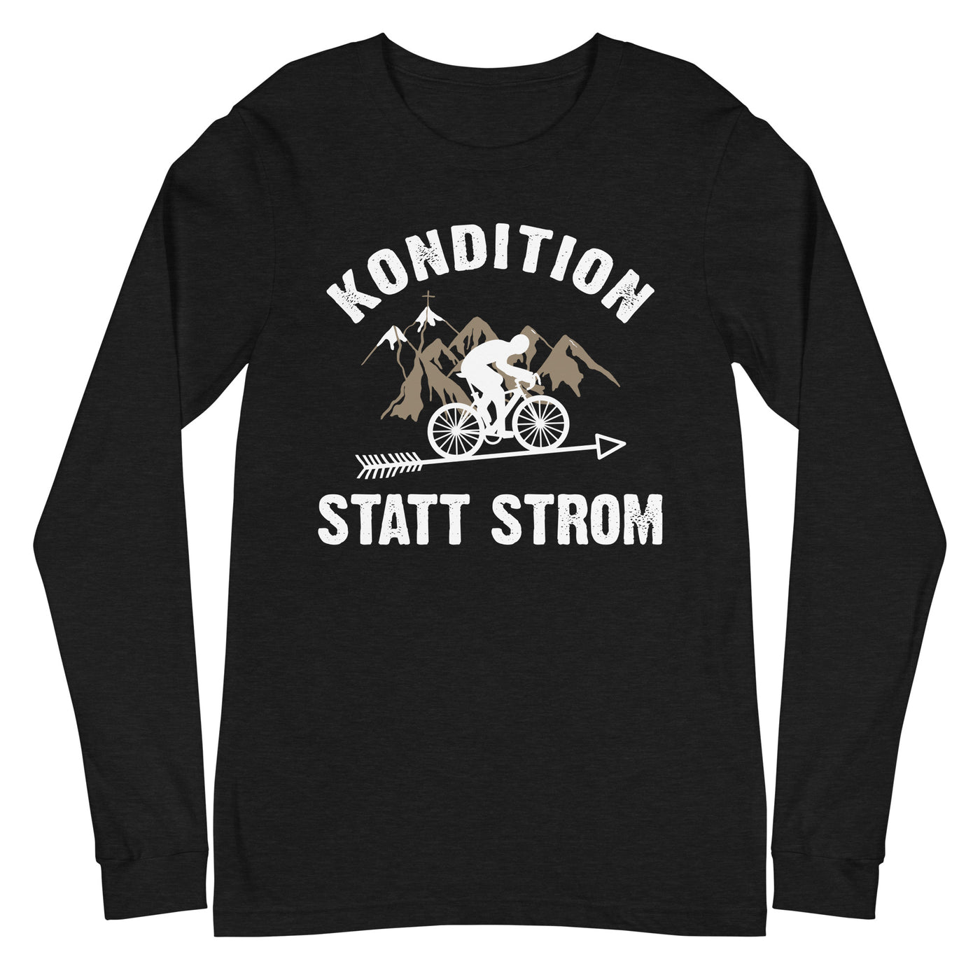 Kondition statt Strom - Longsleeve (Unisex) fahrrad mountainbike Black Heather