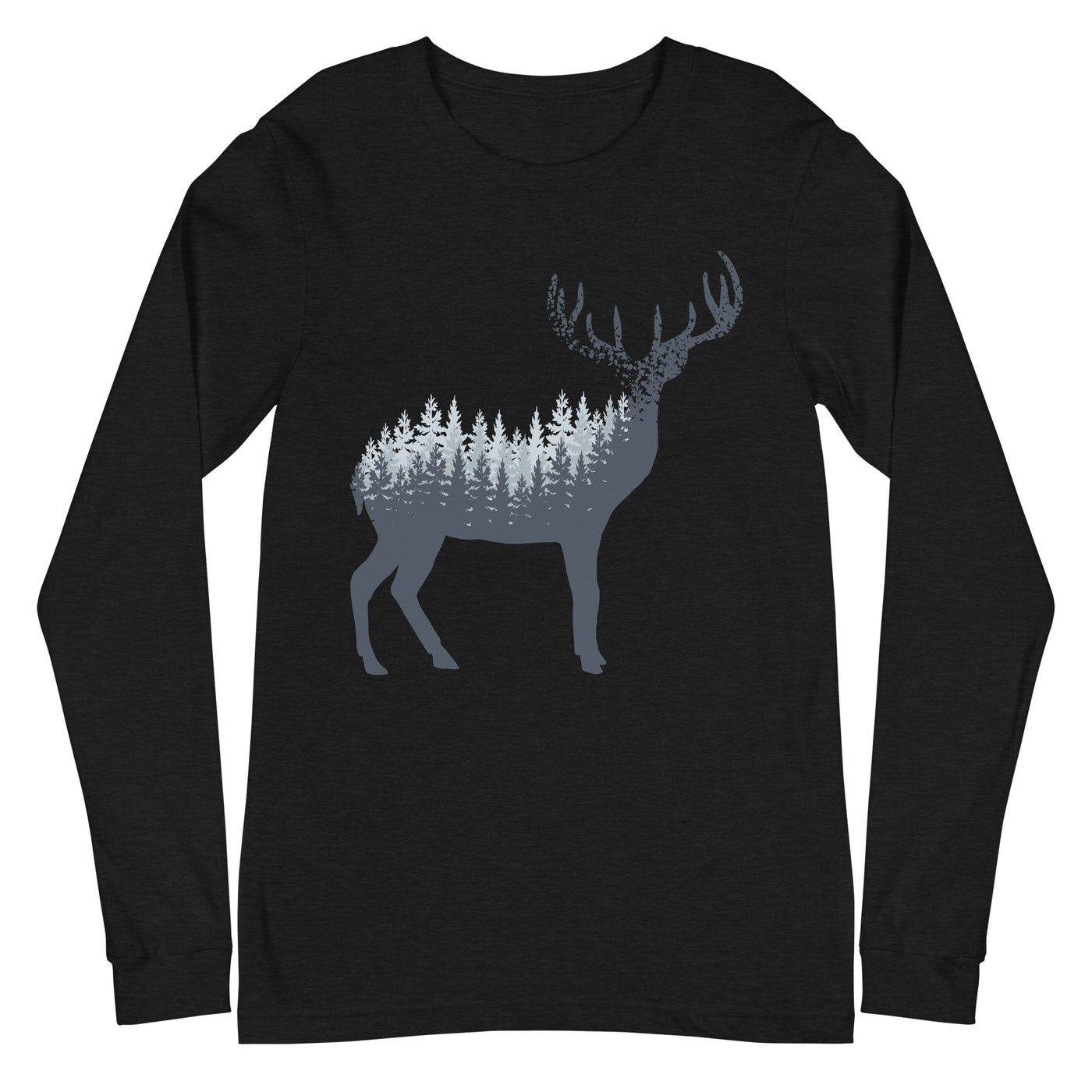 Hirsch Abstrakt - Longsleeve (Unisex) camping Black Heather