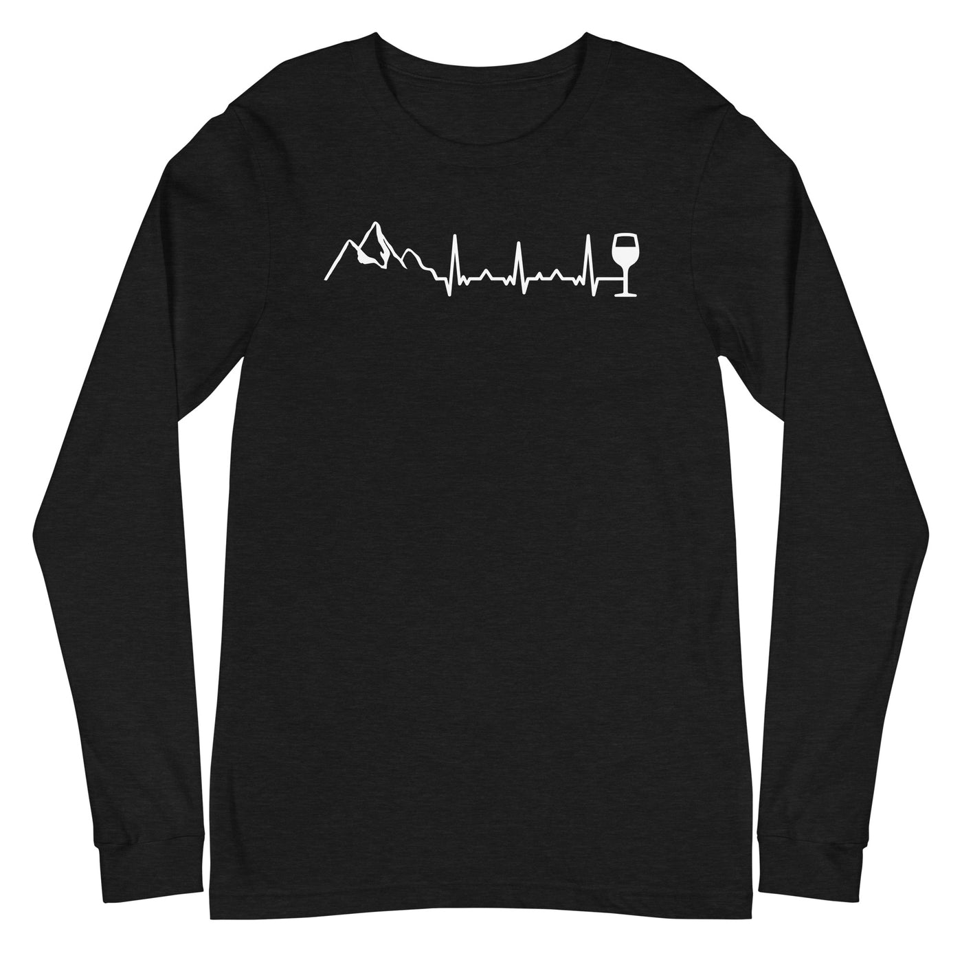 Heartbeat Wine and Mountain - Longsleeve (Unisex) berge Black Heather