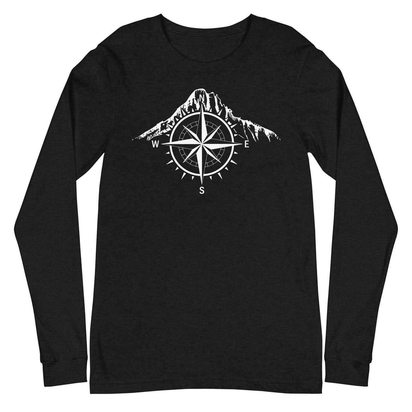 Compass - Mountain - Longsleeve (Unisex) berge Black Heather