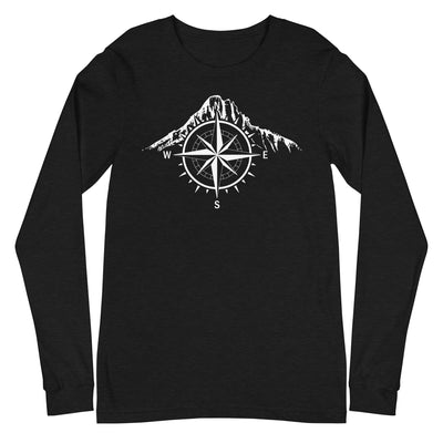 Compass - Mountain - Longsleeve (Unisex) berge Black Heather